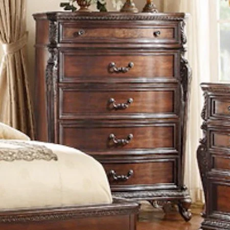 Traditional 5-Drawer Chest with Egg and Dart Molding